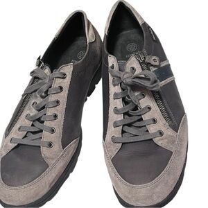 Mobils by Mephisto Men’s Kristof Lace-up Zippered Sneakers Gray Size 11